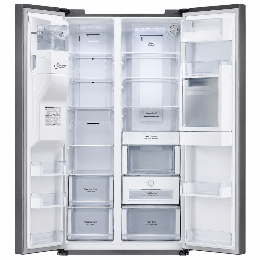 LG REFRIGERATOR  GR-X274DFBC H:180.2*W:91.2*D:75.9 - KNOCK KNOCK - DOOR IN DOOR - BLACK STEEL