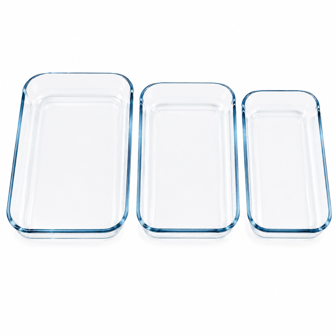 Barella Rectangular Glass Baking Dish Set of 3 Italy
