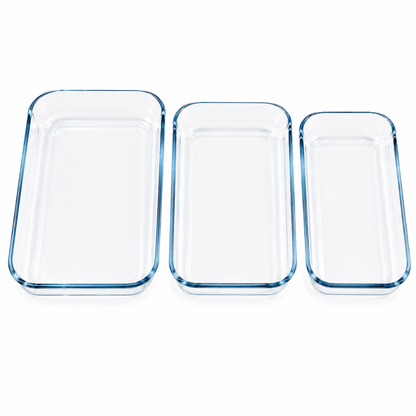 Barella Rectangular Glass Baking Dish Set of 3 Italy