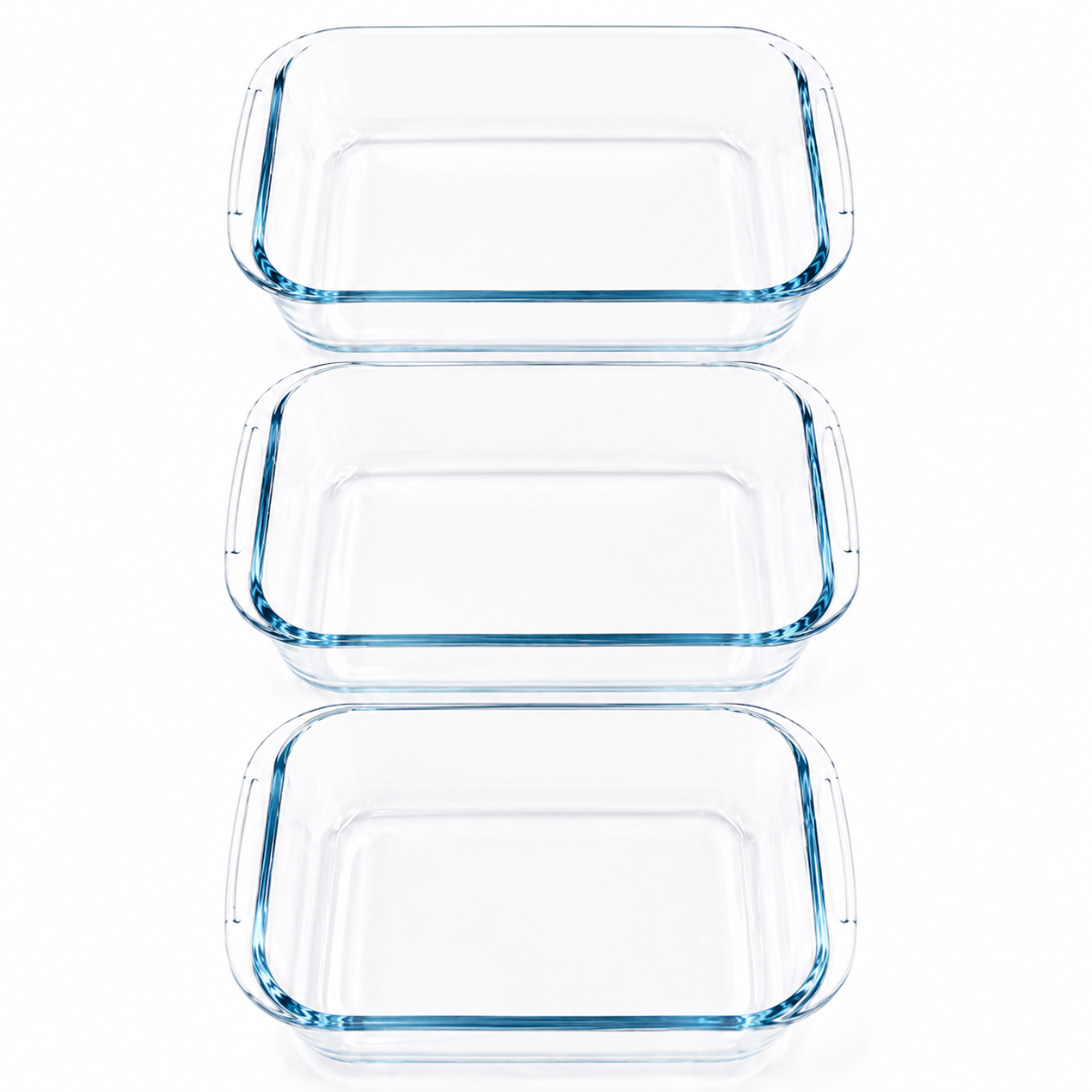 Barella Rectangular Glass Baking Dish Set of 3 Italy