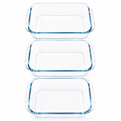 Barella Rectangular Glass Baking Dish Set of 3 Italy