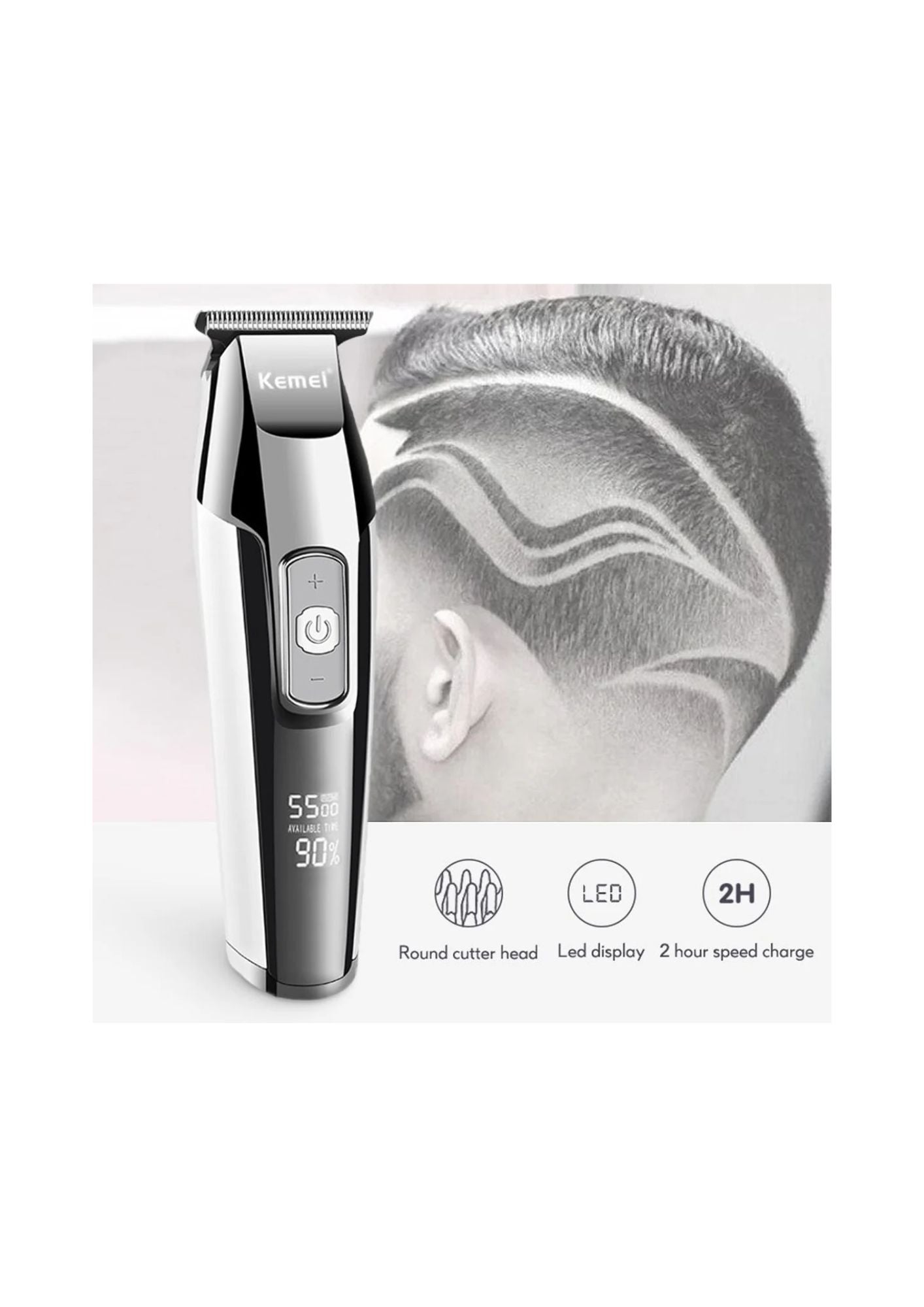 KEMEI Hair Trimmer With Adjustable LCD