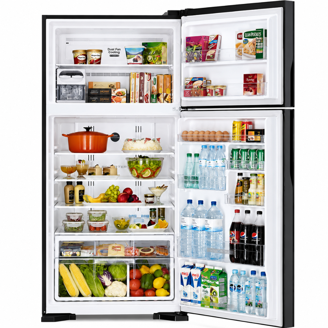 HITACHI REFRIGERATOR RV-765 PUK7 BBK H:184*W:85.5*D:73 - BLACK