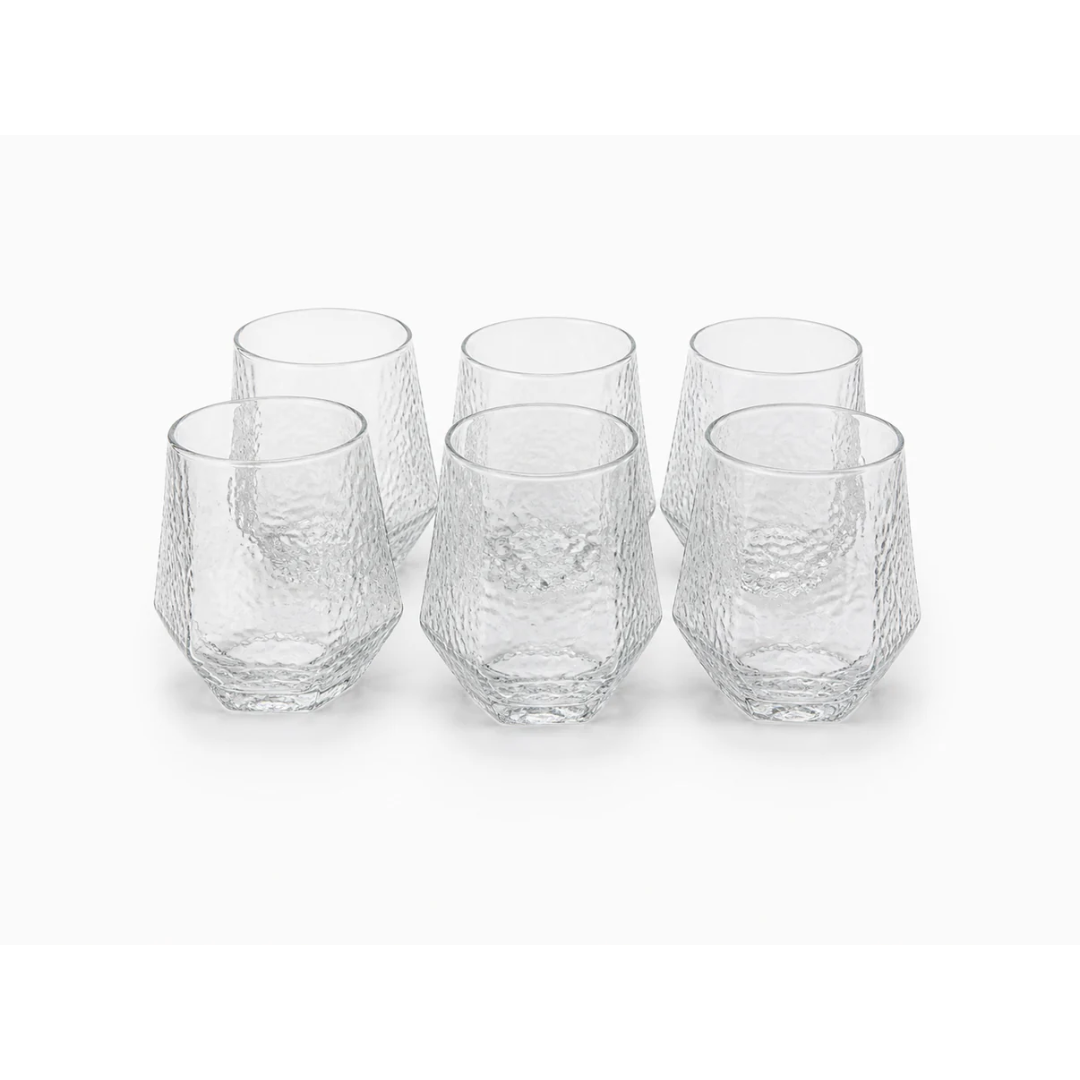 Elegant Textured Glass Set (6 Pieces)
