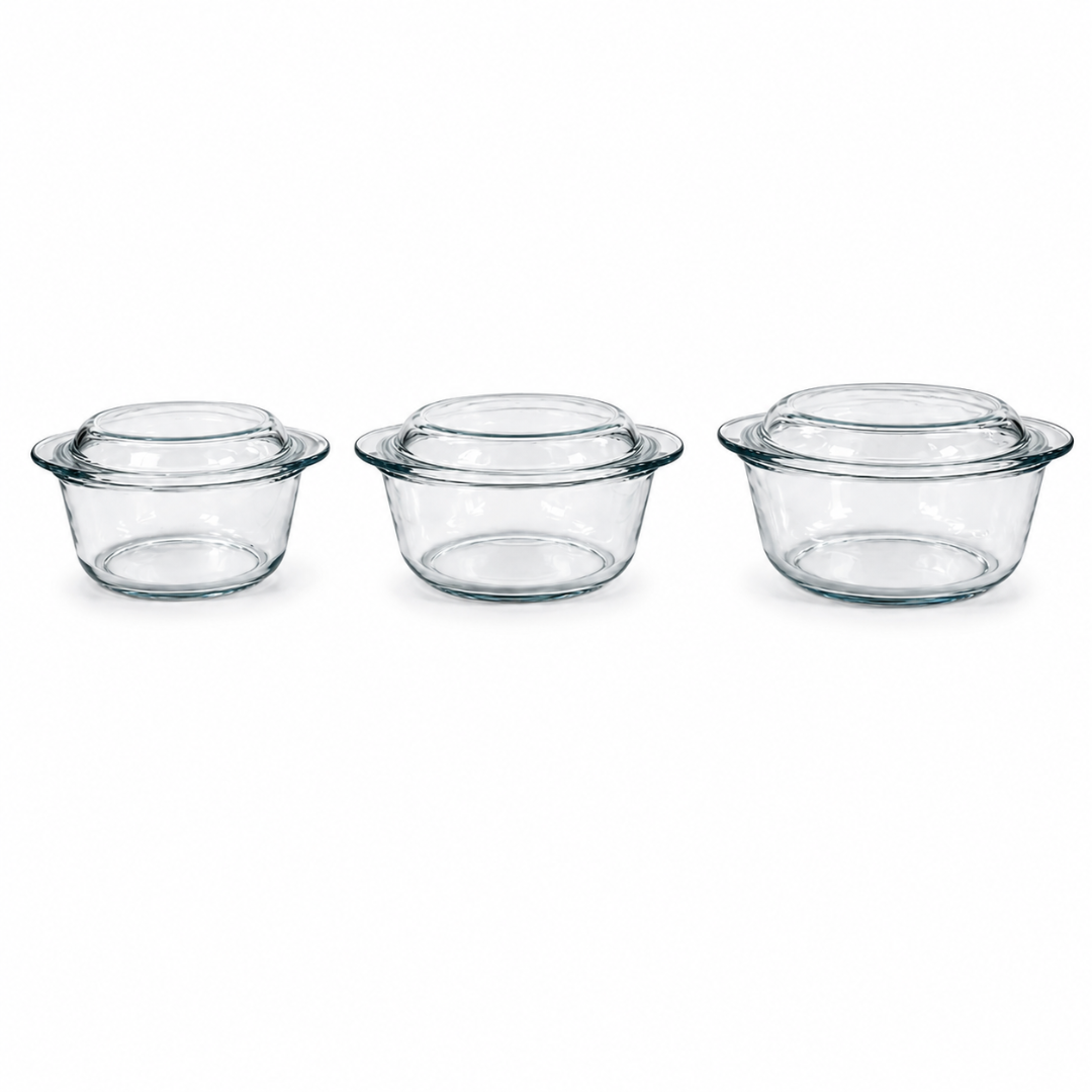 Pyrex Heat-Resistant Glass Baking Dish Set of 3 France