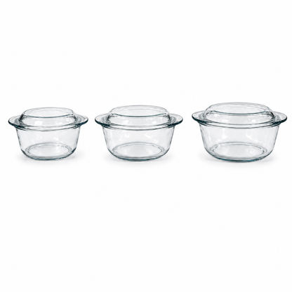 Pyrex Heat-Resistant Glass Baking Dish Set of 3 France
