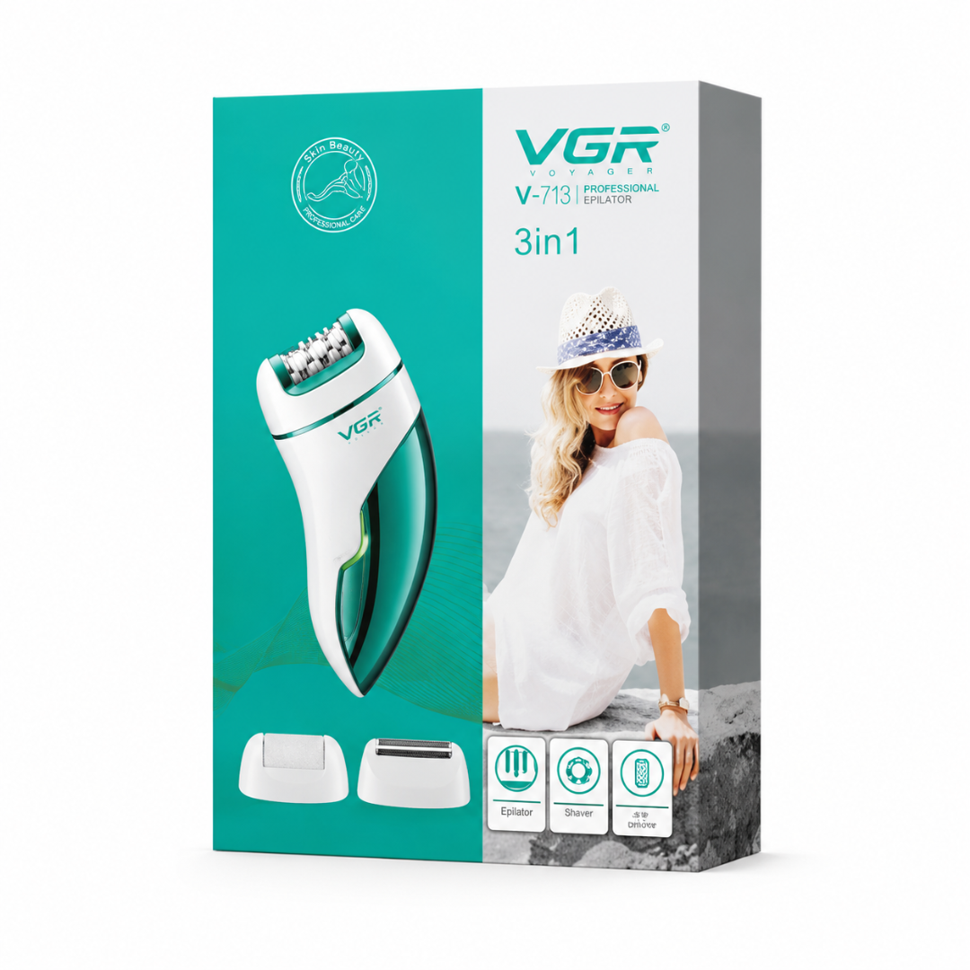 VGR 3 in 1 Hair Removal Machine Cleansing Razor Electric Professional Epilator Body Epilator