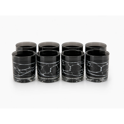 Modern Marble Design Glass Set – 12 PCS