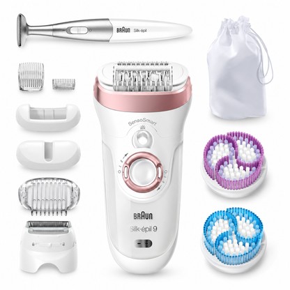 Braun Silk-Epil 9 9980 Skinspa Sensosmart Epilator Rose Gold With 8 Extras