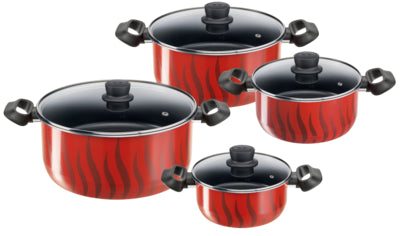 TEFAL C3079082 Tempo Flamme 8 pc set stewpots 18/22/26/30 cm