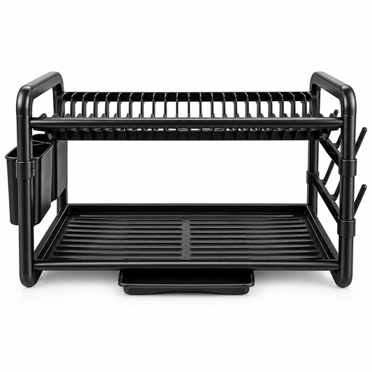 Barella 2-Tier Kitchen Dish Drying Rack with Side Utensil Holder