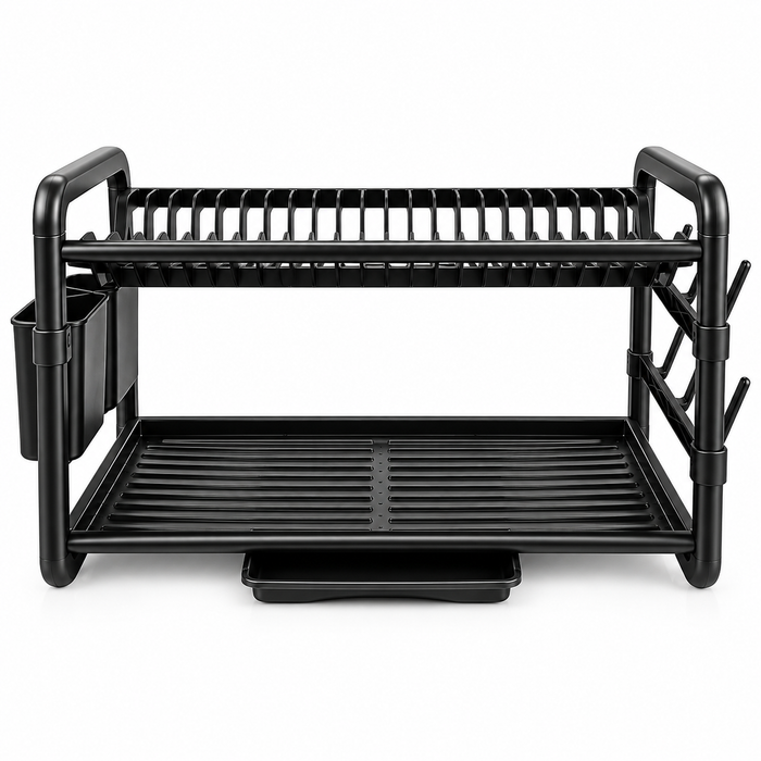 Barella 2-Tier Kitchen Dish Drying Rack with Side Utensil Holder