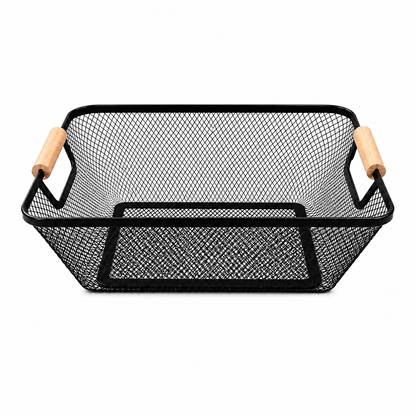 Black Mesh Organizer Baskets (Set of 3)