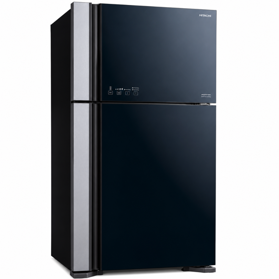 HITACHI REFRIGERATOR RV-G760 PUN7 GBK H:182*W:85.5*D72.5 - GLASS - BLACK