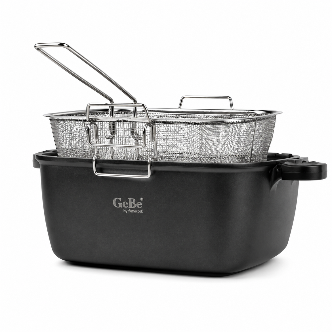 GE BE Venus Fryer Pot W/Lid & Frying Basket 28*28cm BLACK
