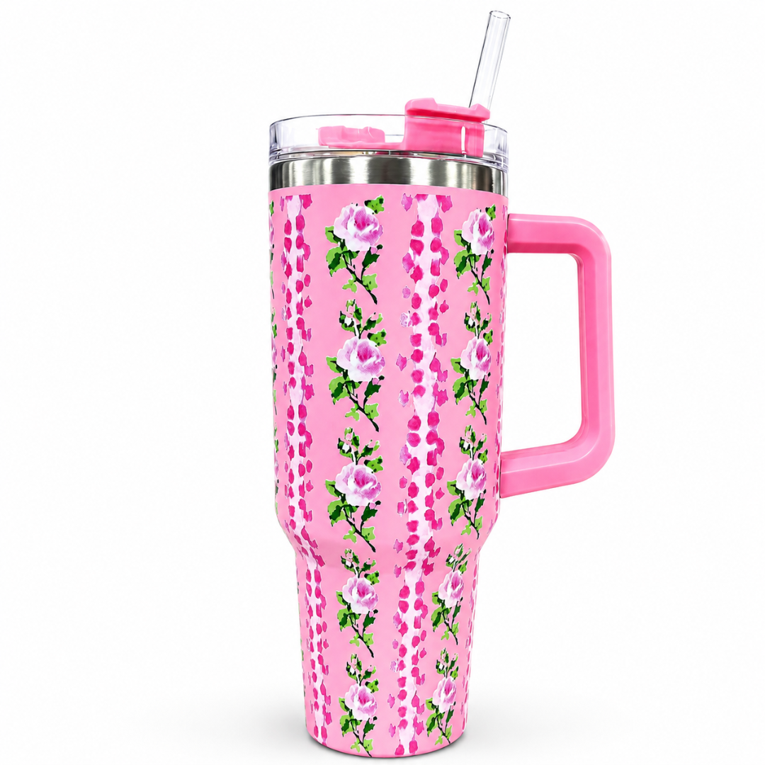 Insulated Tumbler Mug with Handle (or Travel Tumbler with Straw) 1200ml