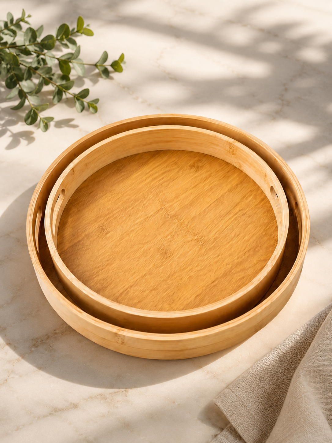 Bamboo Serving Tray Set of 2