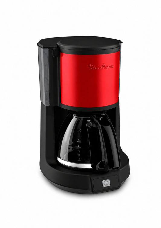 Moulinex FG370D11 Freestanding Semi-auto Manual drip coffee maker 15cups Black,Red coffee maker - coffee makers (Freestanding, Manual drip coffee maker, Black, Red, Jug, Buttons, Flip-top lid)