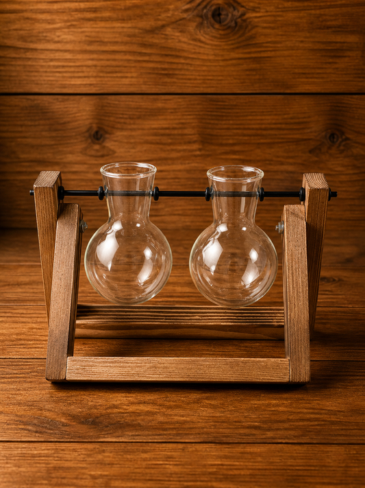 Decorative Twin Glass Terrarium Stand