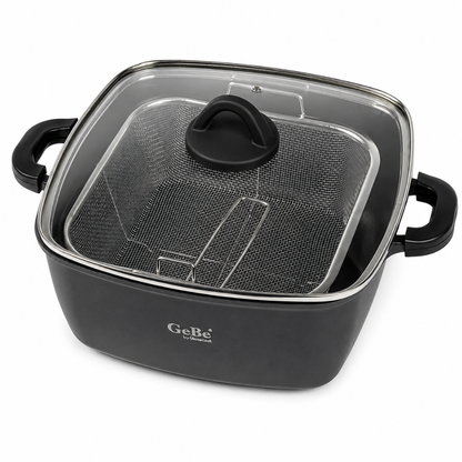 GE BE Venus Fryer Pot W/Lid & Frying Basket 28*28cm BLACK