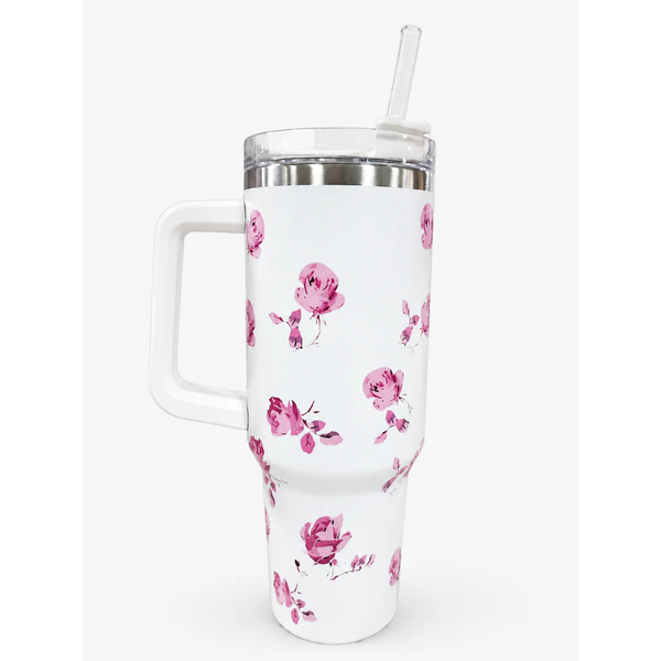 Insulated Tumbler Mug with Handle (or Travel Tumbler with Straw) 1200ml