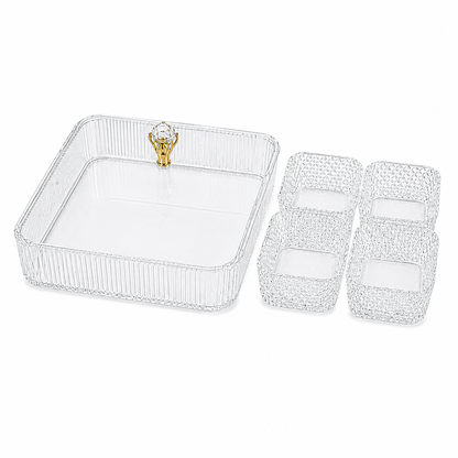 Luxury Acrylic Snack Organizer with Crystal Handle Set of 4