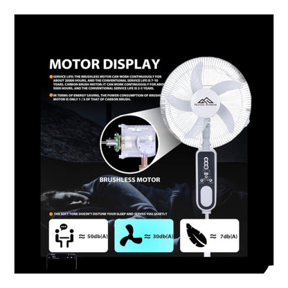 Nordic Breeze 16" Fan Lithium Rechargeable Led Usb with Remote