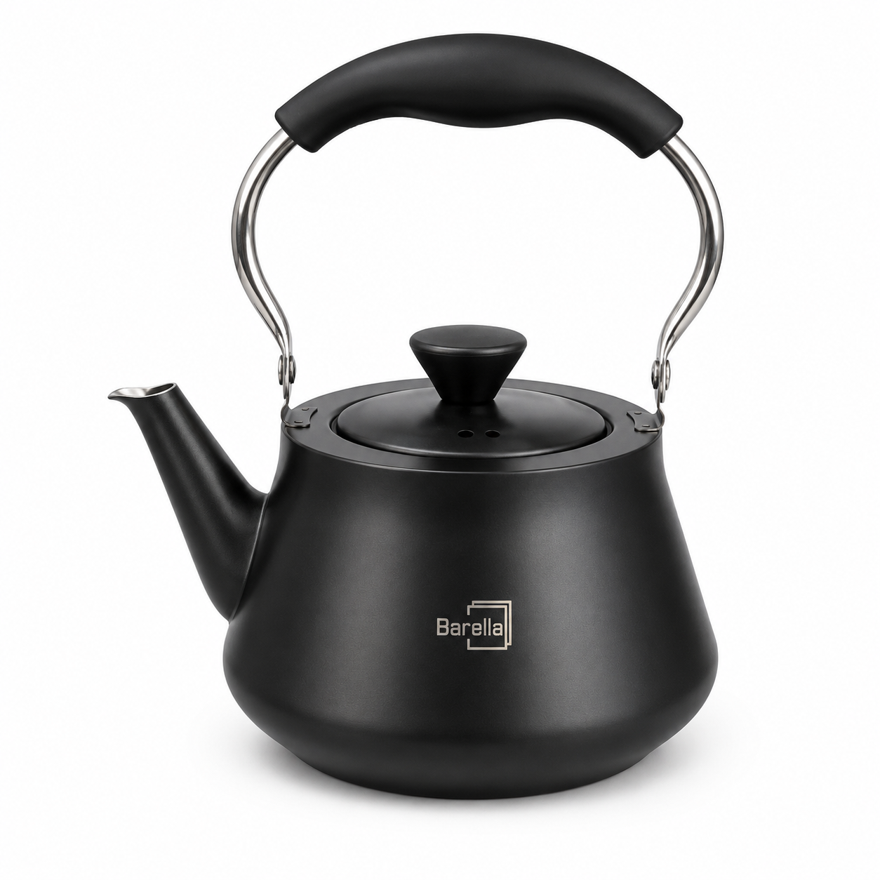 Barella Matte Black Stovetop Kettle with Stainless Steel Handle