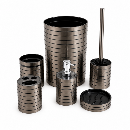 Metallic Stripe Bathroom Accessories Set