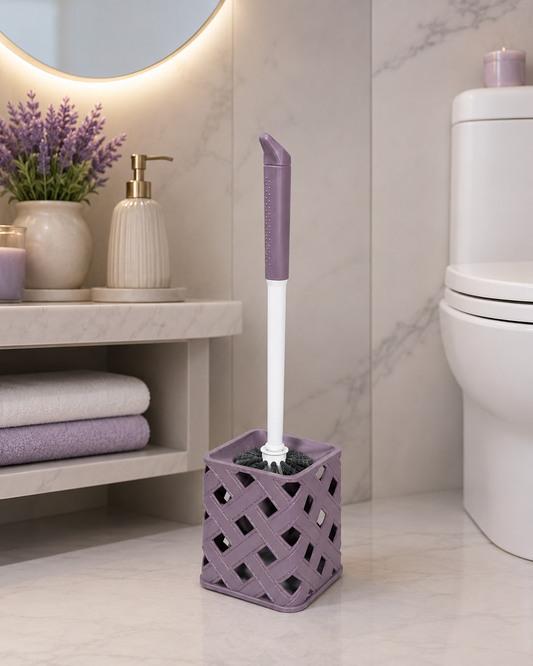 Elegant Woven Toilet Brush Set – Purple
