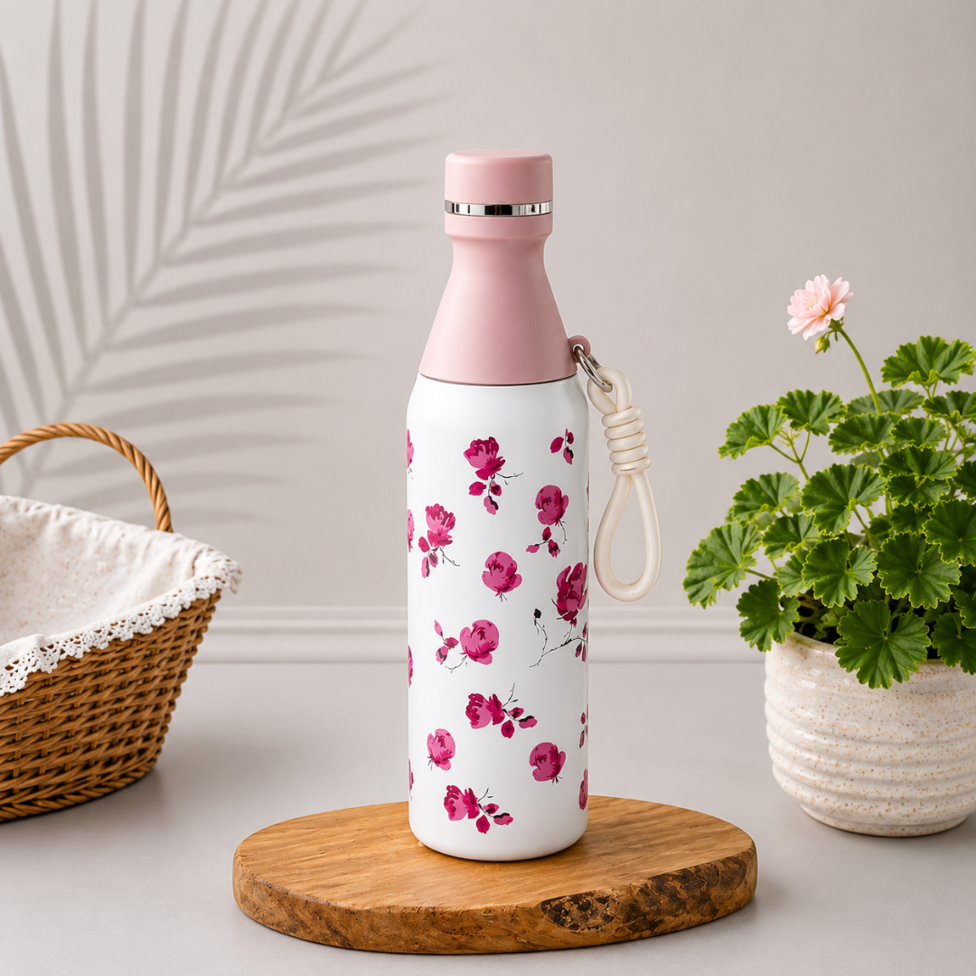 Floral Printed Insulated Stainless Steel Bottle 500ml