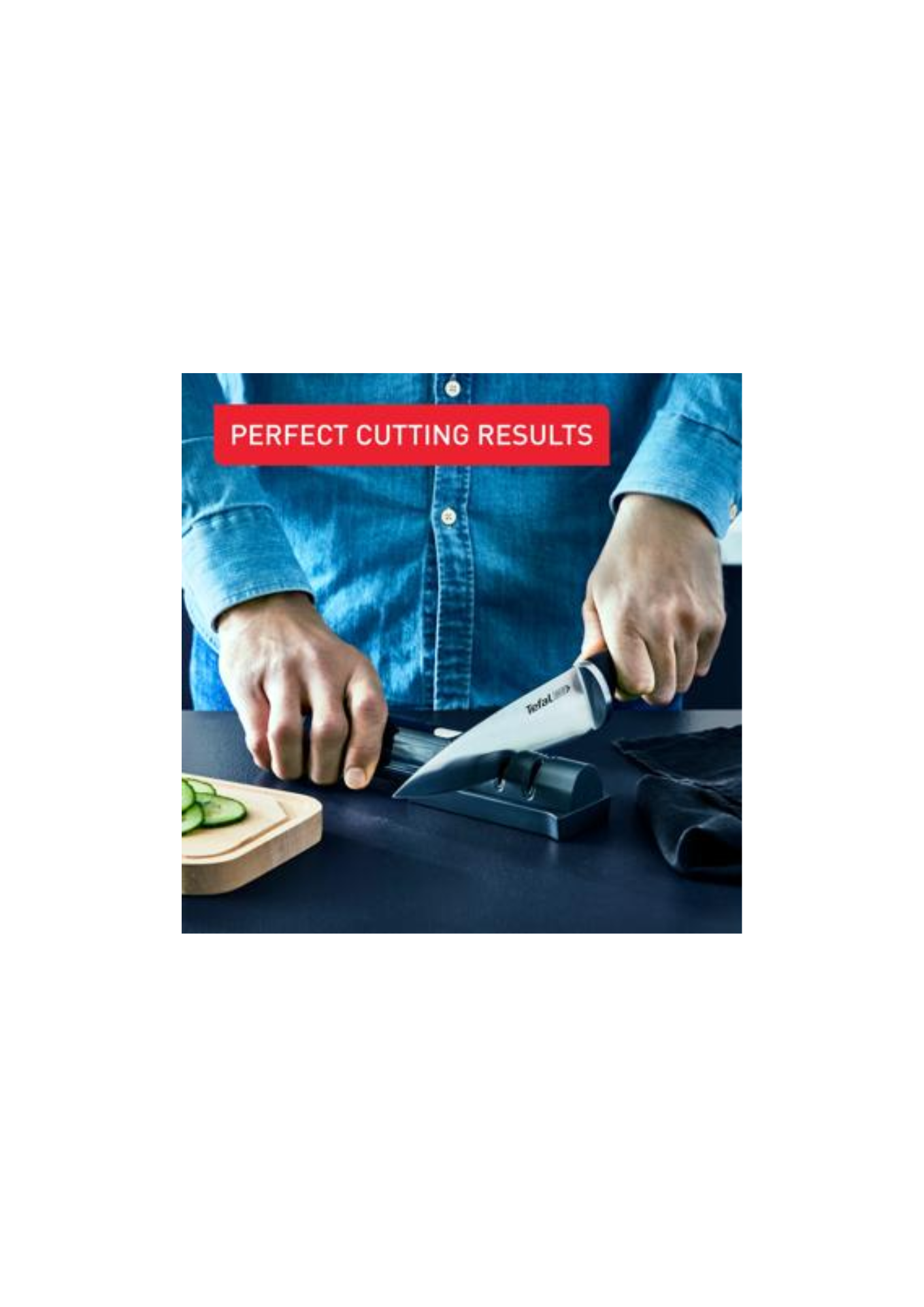 TEFAL Ice Force, Retractable Knife Sharpener 12.5 cm x 5.9 cm, Superior Long-Lasting Sharpness