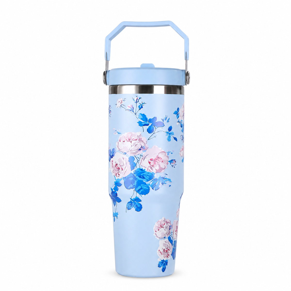 Stainless Steel Thermos Flower Pattern Vacuum Bottle