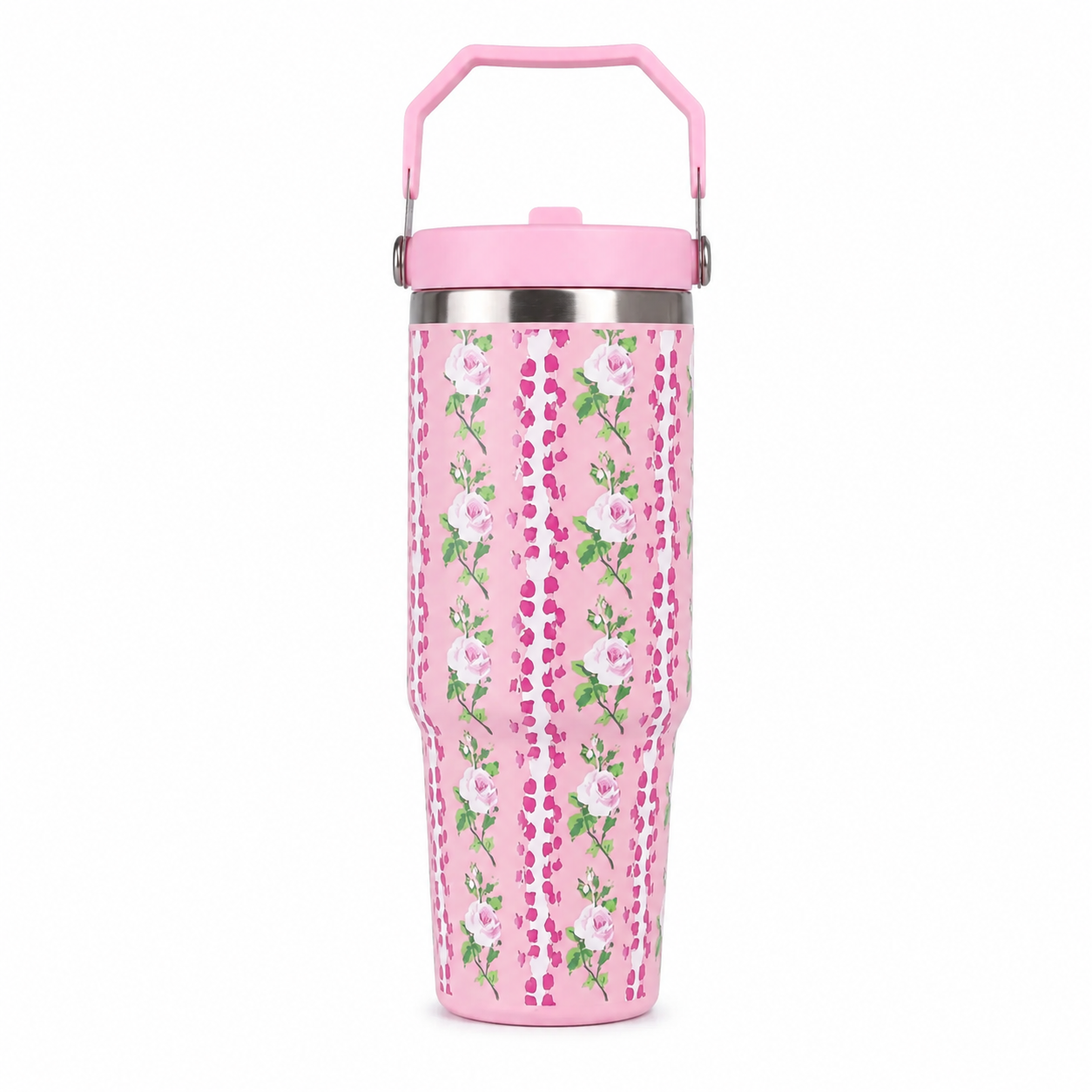 Stainless Steel Thermos Flower Pattern Vacuum Bottle