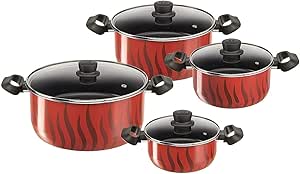 Tefal Tempo Flame – 8Pcs Set: Stewpots 18/22/26/30 + Glass Lids