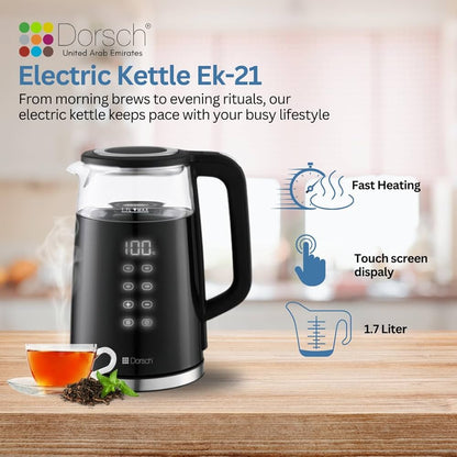DORSCH Touch screen & Digital display - Electric Kettle 1.7L