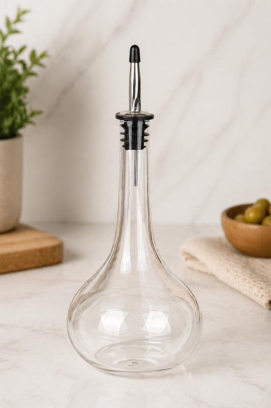 Elegant Glass Oil Dispenser with Drip-Free Spout 1000ml