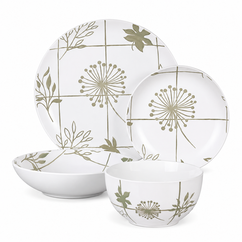 Dorsch Flora Beige Stoneware Set of 24 Pcs Dh-09392