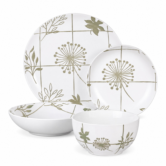 Dorsch Flora Beige Stoneware Set of 24 Pcs Dh-09392