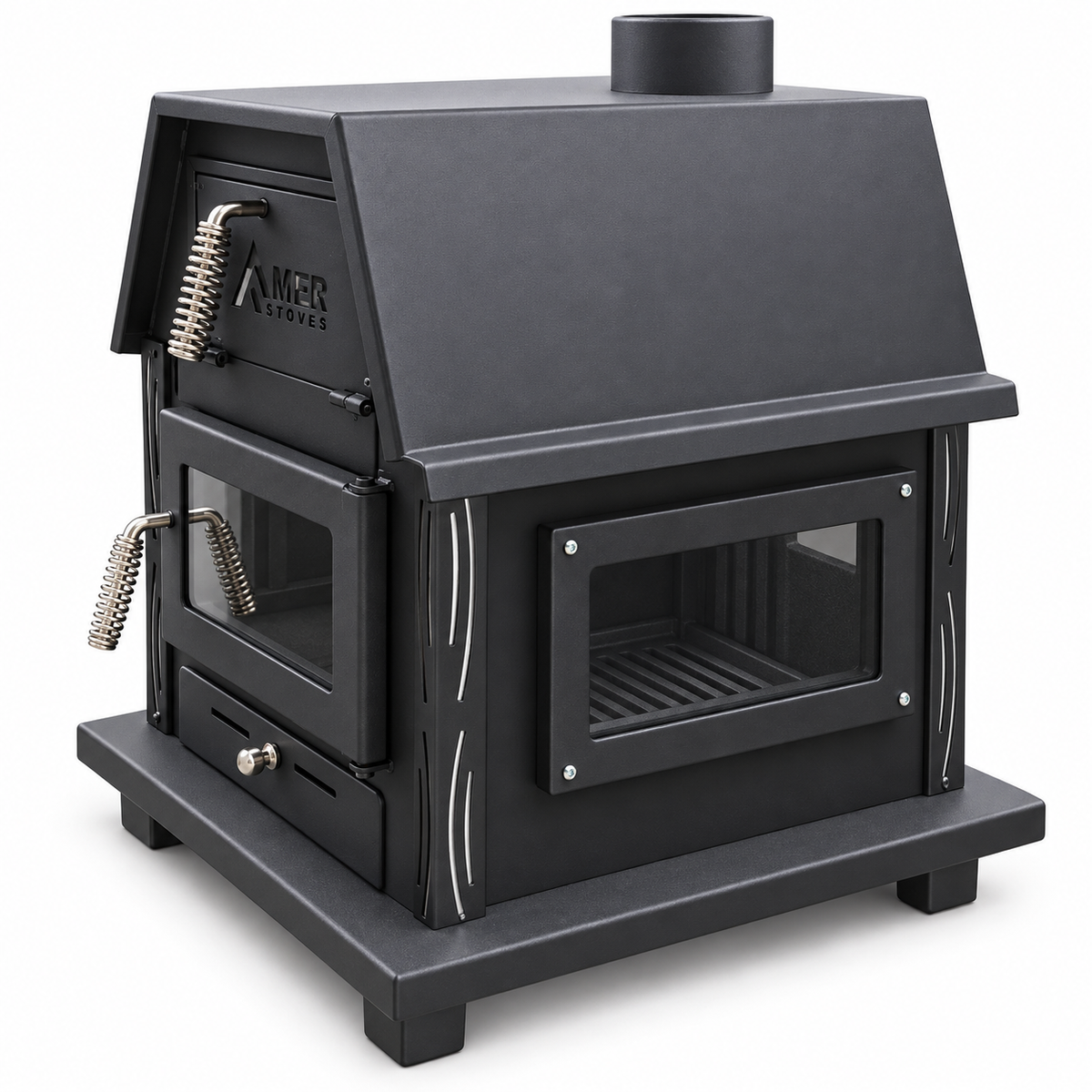 WOOD STOVE 4 GLASS SIDES (WITHOUT BASE) حطب 4 واجهات بلا قاعدة ( عامر )