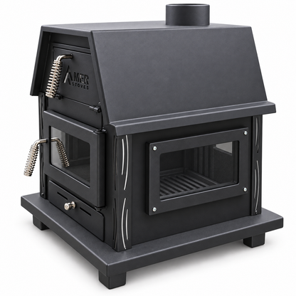WOOD STOVE 4 GLASS SIDES (WITHOUT BASE) حطب 4 واجهات بلا قاعدة ( عامر )
