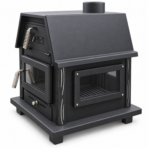 WOOD STOVE 4 GLASS SIDES (WITHOUT BASE) حطب 4 واجهات بلا قاعدة ( عامر )