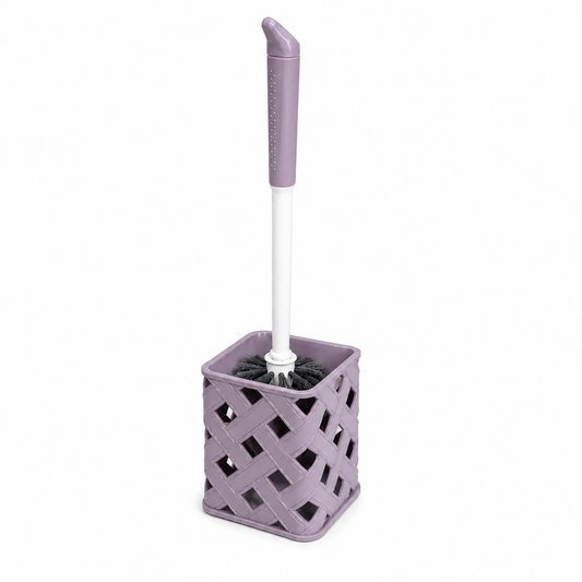 Elegant Woven Toilet Brush Set – Purple