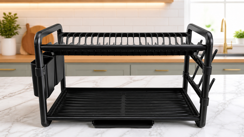 Barella 2-Tier Kitchen Dish Drying Rack with Side Utensil Holder