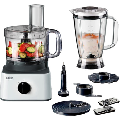 Braun FP0132 Food Processor 750W – White/Black