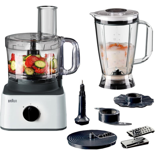 Braun FP0132 Food Processor 750W – White/Black