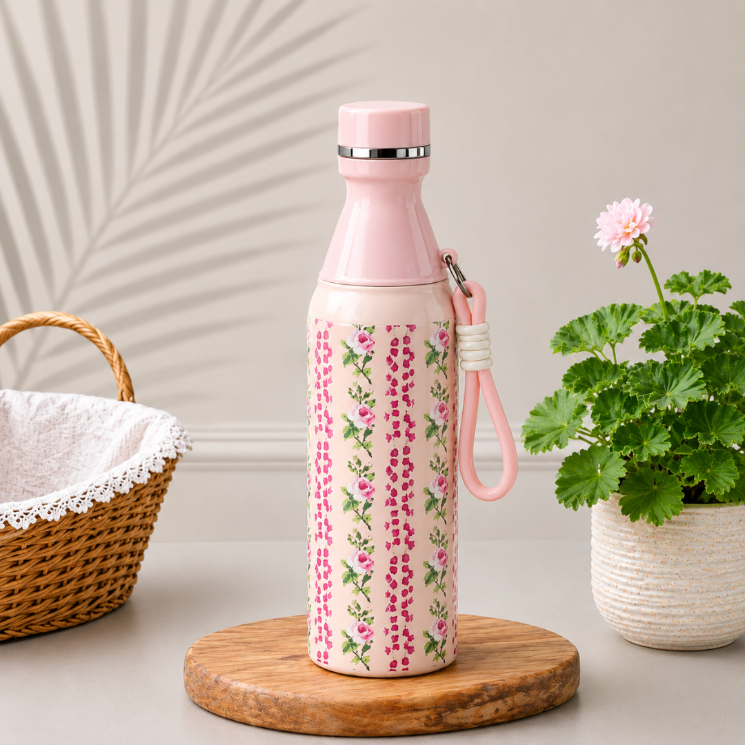 Floral Printed Insulated Stainless Steel Bottle 500ml