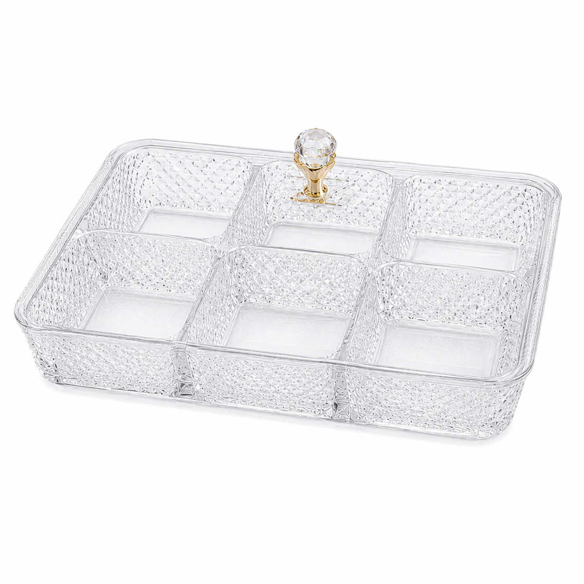 Luxury Acrylic Snack Organizer with Crystal Handle Set of 6