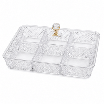 Luxury Acrylic Snack Organizer with Crystal Handle Set of 6