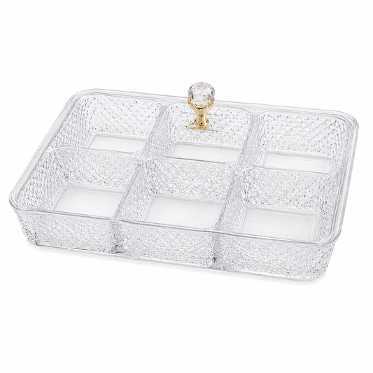 Luxury Acrylic Snack Organizer with Crystal Handle Set of 6